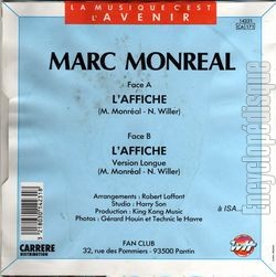 [Pochette de L’affiche (Marc MONRAL) - verso]