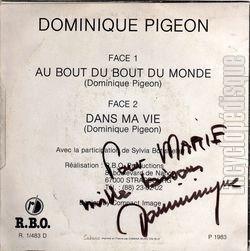 [Pochette de Au bout du bout du monde (Dominique PIGEON) - verso]