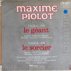 [Pochette de Le gant (Maxime PIOLOT) - verso]