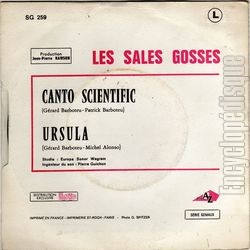 [Pochette de Canto scientific (Les SALES GOSSES) - verso]