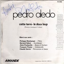 [Pochette de Cette terre (Pedro ALEDO) - verso]