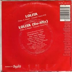 [Pochette de Lolita (TOKO) - verso]