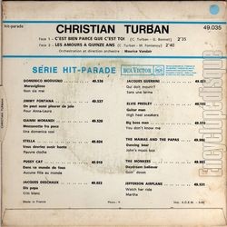 [Pochette de C’est bien parce que c’est toi (Christian TURBAN) - verso]