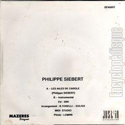 [Pochette de Les ailes de Carole (Philippe SIEBERT) - verso]