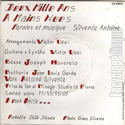 [Pochette de Deux mille ans… (Antoine SILVENTE) - verso]