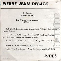 [Pochette de Rides (Pierre-Jean DEBACK) - verso]