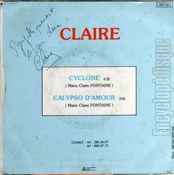 [Pochette de Cyclone (CLAIRE (3)) - verso]