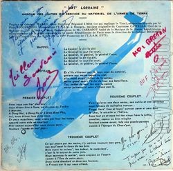 [Pochette de Marche des units de service du matriel de l’arme de terre (MAT’ LORRAINE) - verso]