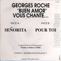 [Pochette de Seorita (Georges ROCHE "Buen amor") - verso]