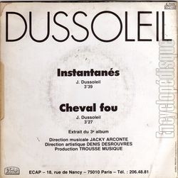 [Pochette de Instantans (Jean DUSSOLEIL) - verso]