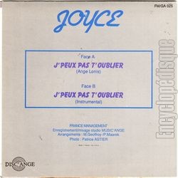 [Pochette de J’peux pas t’oublier (JOYCE) - verso]