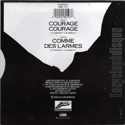 [Pochette de Courage, courage (Marc DVY) - verso]