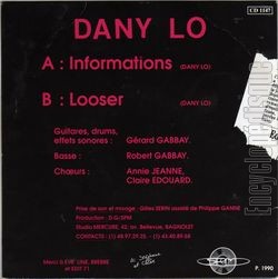 [Pochette de Informations (Dany LO) - verso]