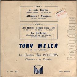 [Pochette de Les routiers (Tony MELER) - verso]