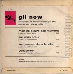 [Pochette de Mais ne pleure pas mamma (Gil NOW) - verso]