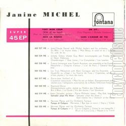 [Pochette de Tout mon cœur (With all my heart) (Janine MICHEL) - verso]