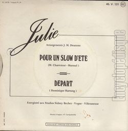 [Pochette de Pour un slow d’t (JULIE) - verso]