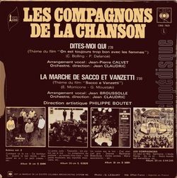 [Pochette de Dites-moi qui (Les COMPAGNONS DE LA CHANSON) - verso]