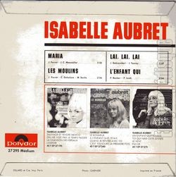 [Pochette de Maria (Isabelle AUBRET) - verso]