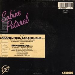 [Pochette de Caramel mou, caramel dur (Sabine PATUREL) - verso]