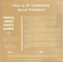 [Pochette de Que cante au lou rou (Marcel AMONT) - verso]