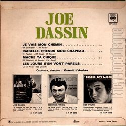 [Pochette de Je vais mon chemin (Joe DASSIN) - verso]