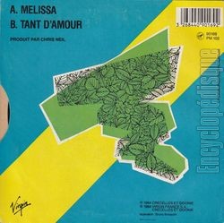 [Pochette de Melissa (Julien CLERC) - verso]