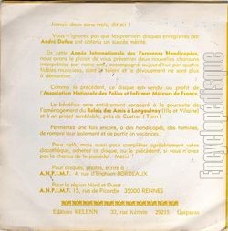 [Pochette de Mon univers…c’est toi (Andr DUFAU) - verso]