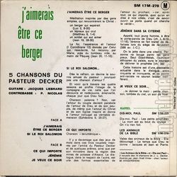 [Pochette de J’aimerais tre ce berger (Pasteur Jean-Louis DECKER) - verso]