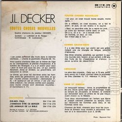 [Pochette de Toutes choses nouvelles (Pasteur Jean-Louis DECKER) - verso]