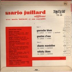 [Pochette de Gavroche blues (Mario JUILLARD) - verso]