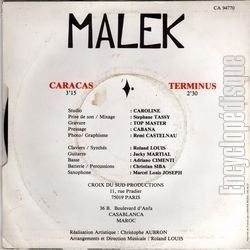 [Pochette de Caracas (MALEK) - verso]