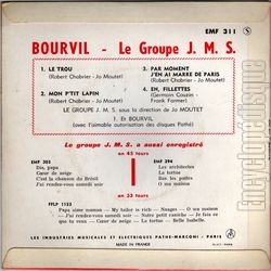 [Pochette de Dans le trou (BOURVIL et le groupe J.M.S.) - verso]