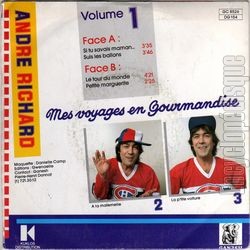 [Pochette de Mes voyages en gourmandise (Andr RICHARD) - verso]