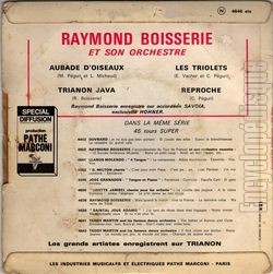 [Pochette de Aubade d’oiseaux (Raymond BOISSERIE) - verso]