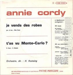 [Pochette de T’as vu Monte-Carlo ? (Annie CORDY) - verso]