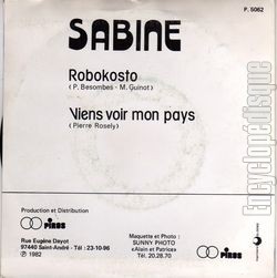 [Pochette de Robokosto (SABINE (4)) - verso]