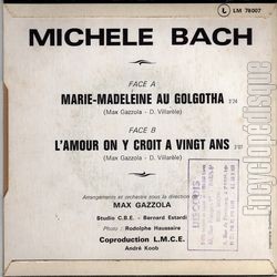 [Pochette de Marie Madeleine au Golgotha (Michle BACH) - verso]