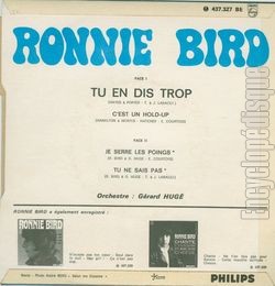 [Pochette de Tu en dis trop (Ronnie BIRD) - verso]