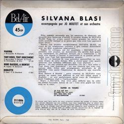 [Pochette de Marina (Silvana BLASI) - verso]