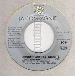 [Pochette de Adage pour elle (Hugues AUFRAY)]