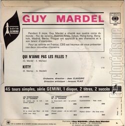 [Pochette de Qui n’aime pas les filles ? (Guy MARDEL) - verso]