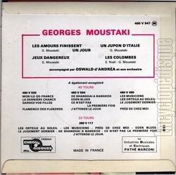 [Pochette de Les amours finissent un jour (Georges MOUSTAKI) - verso]