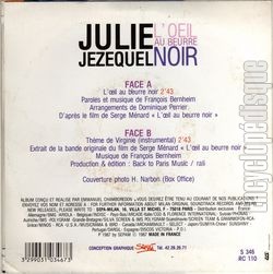 [Pochette de L’œil au beurre noir (Julie JEZEQUEL) - verso]