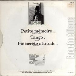 [Pochette de Petite mmoire (Pierre OLIVIER) - verso]