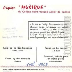 [Pochette de Let’s go to San-Francisco (L’quipe  MUSIQUE  DU COLLGE SAINT-FRANOIS-XAVIER DE VANNES) - verso]