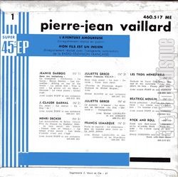 [Pochette de L’aventure amoureuse (Pierre-Jean VAILLARD) - verso]