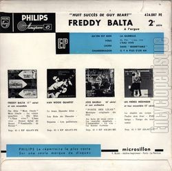 [Pochette de Huit succs de Guy Bart (Freddy BALTA) - verso]