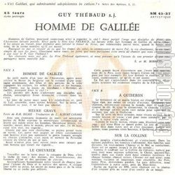 [Pochette de Homme de Galile (Guy THBAUD) - verso]