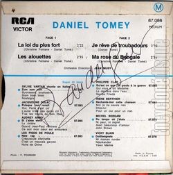 [Pochette de La loi du plus fort (Daniel TOMEY) - verso]